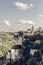 Up and middle levels of pilgrims top destination - Rocamadour village on cliff, summer midday.Â Lot, Occitania, France